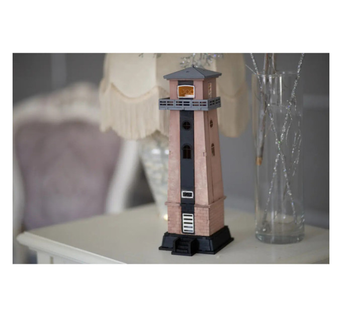 Конструктор деревянный 3D маяк Хабловский до реконструкции (Украина, Херсонская область) TMP-007, 54 детали