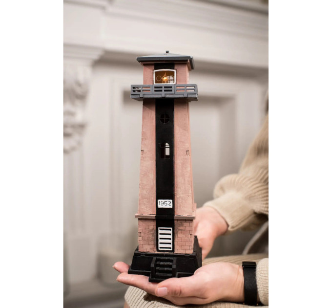 Конструктор деревянный 3D маяк Хабловский до реконструкции (Украина, Херсонская область) TMP-007, 54 детали