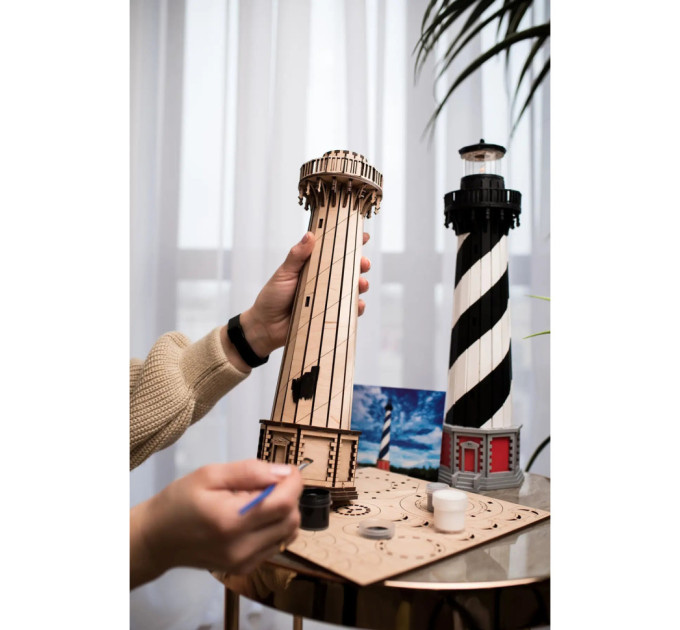 Конструктор деревянный 3D маяк Гаттерас (США) TMP-010, 88 деталей