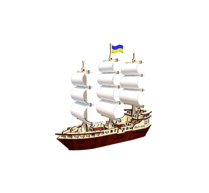 Деревянный конструктор "Парусный Корабль" OPZ-008, 148 деталей