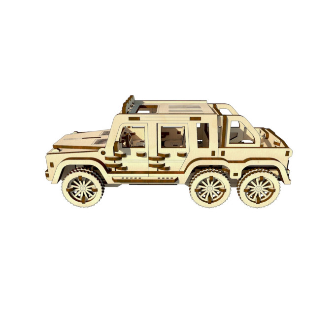 Деревянный конструктор "Пикап 6х6" OPZ-001, 174 детали