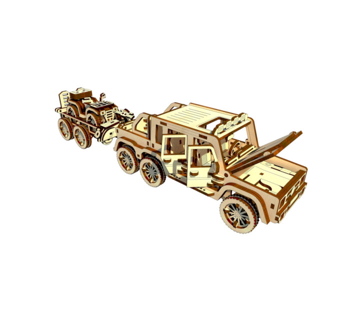 Деревянный конструктор "Пикап 6х6" OPZ-001, 174 детали
