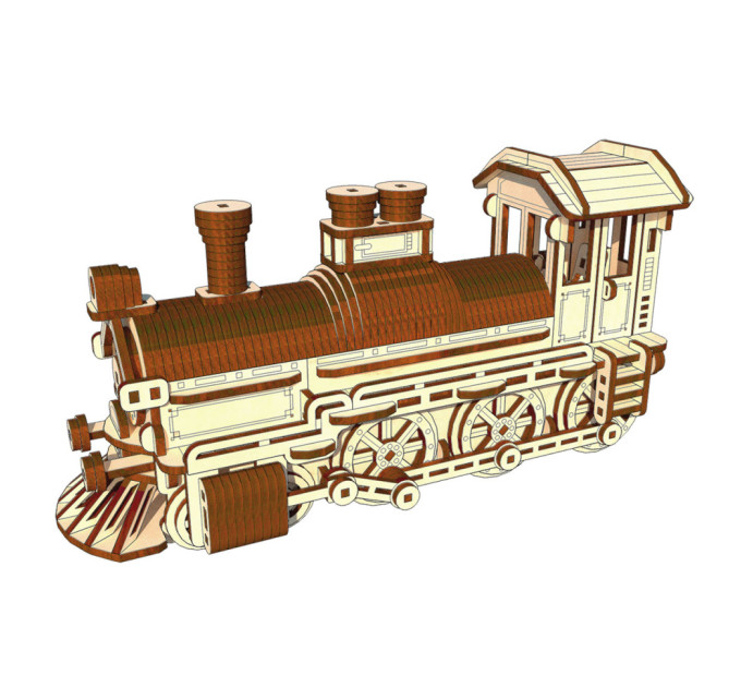 Дерев'яний конструктор "Локомотив" OPZ-007, 267 деталей