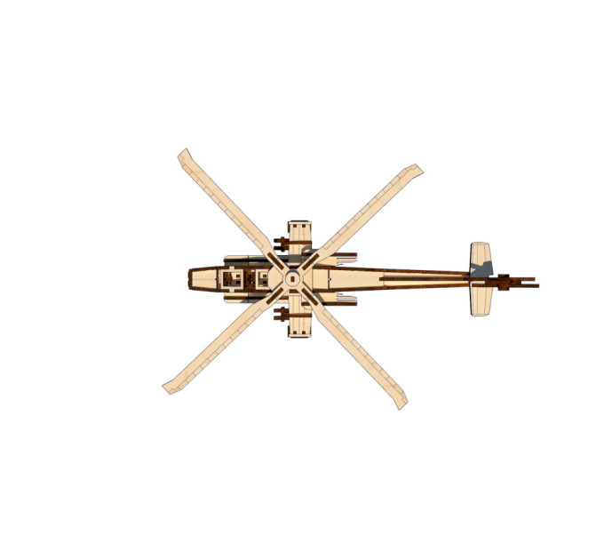 Дерев'яний конструктор "Вертоліт" OPZ-006, 119 деталей