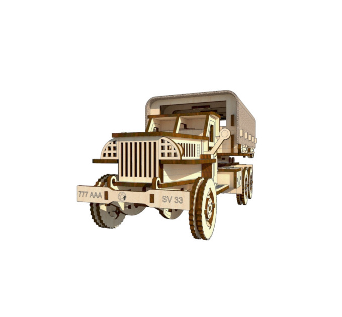Деревянный конструктор "Военный грузовик STUDEBAKER" OPZ-003, 176 деталей
