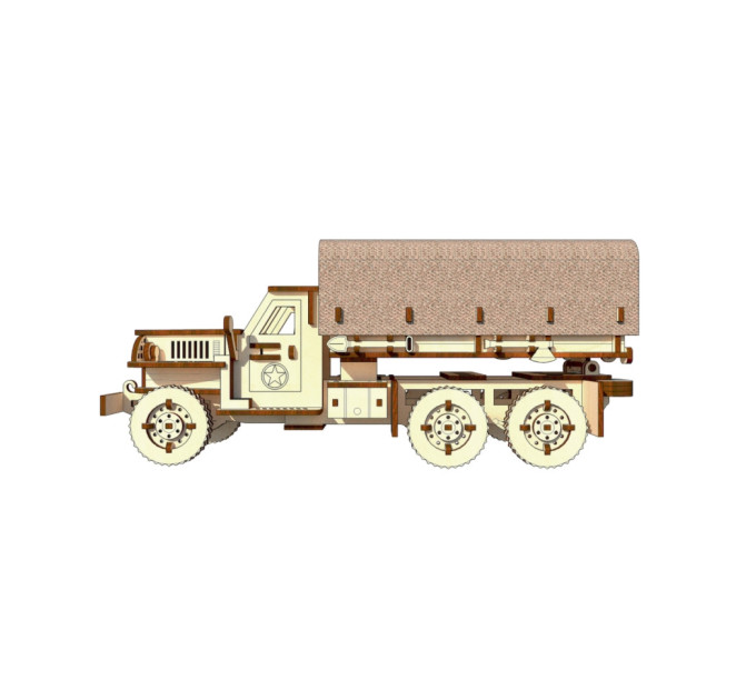 Деревянный конструктор "Военный грузовик STUDEBAKER" OPZ-003, 176 деталей