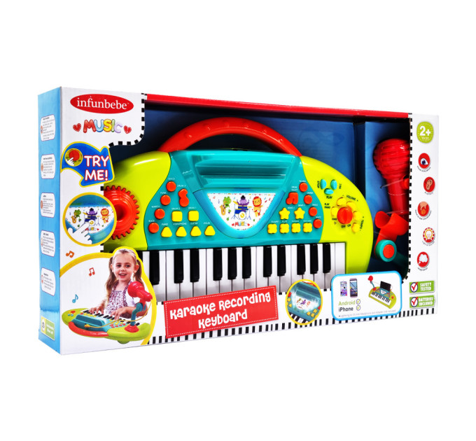 Детское игровое пианино LML7710(Turquoise) с микрофоном