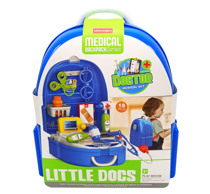 Детский врачебный набор в саквояже 7F708, 18 предметов