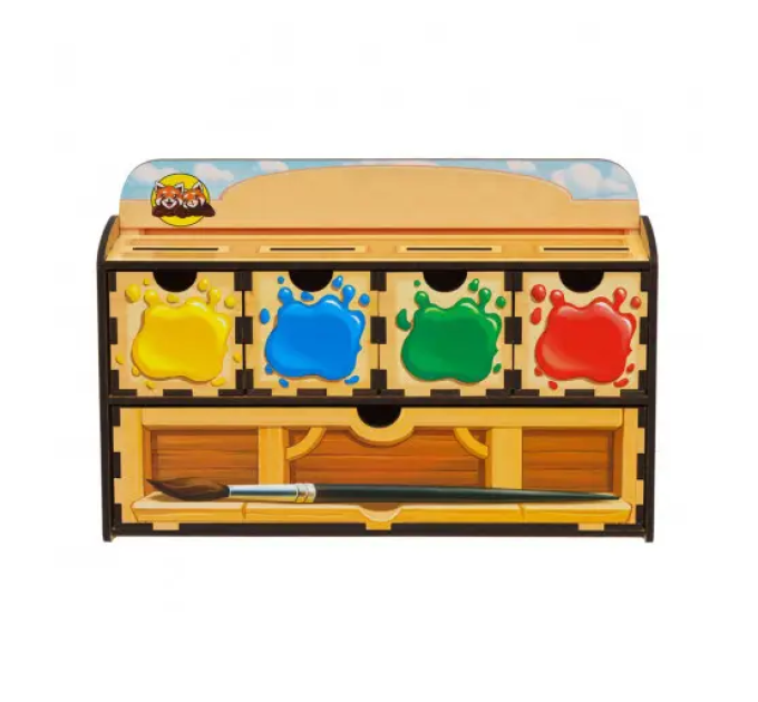 Деревянная настольная игра "Цвета" Ubumblebees (ПСД071) PSD071 сортер-комодик