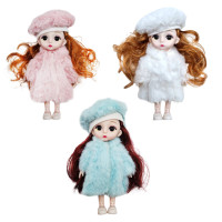 Детская кукла в берете C14 шарнирная, 15 см