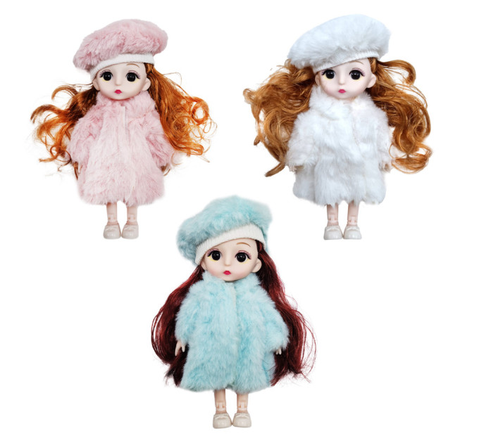 Детская кукла в берете C14 шарнирная, 15 см