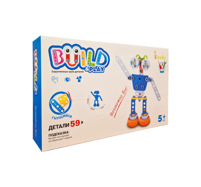 Конструктор детский Build&Play "Робот" Keedo J-7709, 59 элемента