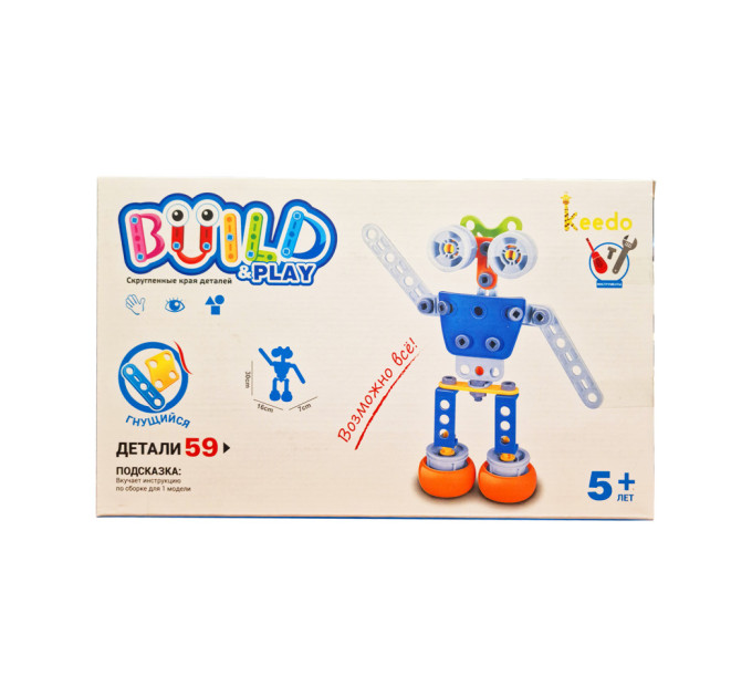 Конструктор детский Build&Play "Робот" Keedo J-7709, 59 элемента