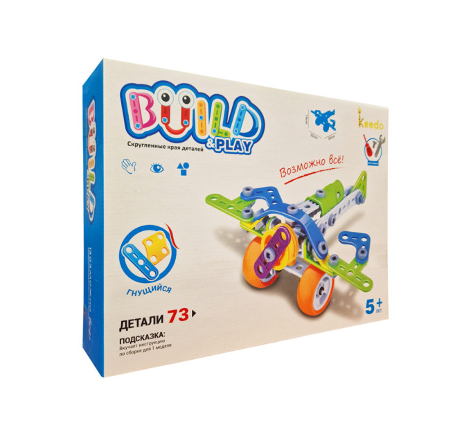 Конструктор Build&Play "Самолет" HANYE J-7706, 73 элемента