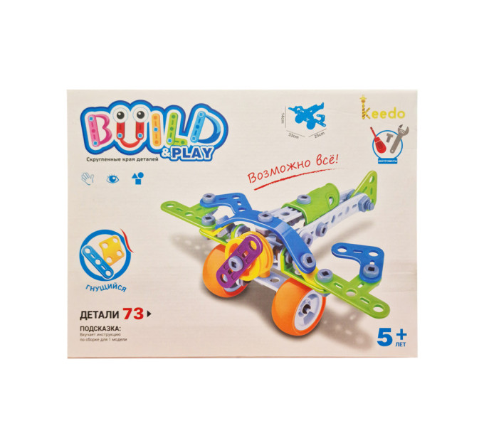 Конструктор Build&Play "Самолет" HANYE J-7706, 73 элемента