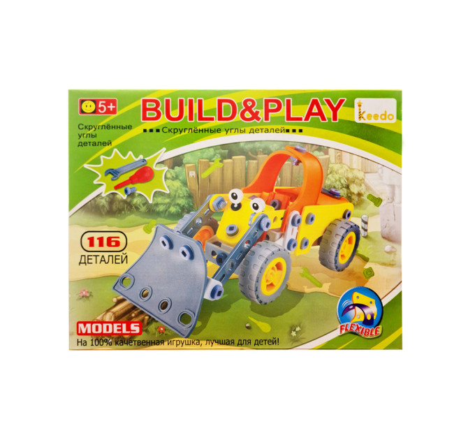 Конструктор дитячий Build&Play "Бульдозер" Keedo J-108A, 116 елементів