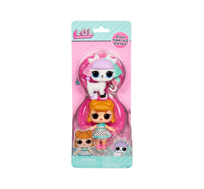 Набір ігрових фігурок L.O.L. Surprise! 987826 серії "OPP Tot + Pet" - ДЖИТТЕРБАГ І ПУПСТА