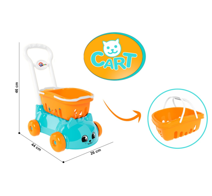 Дитячий візок "Котик" з кошиком ТехноК 6924TXK пластик