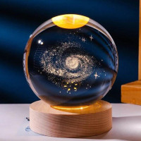 Ночник светильник 3D Хрустальный шар Д8 Космос Галактика 13408