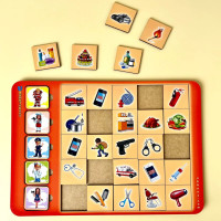 Деревянный пазл-вкладыш "Ассоциации-профессии" (ПСД073) PSD073
