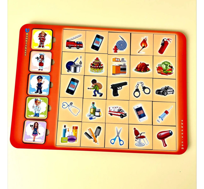 Деревянный пазл-вкладыш "Ассоциации-профессии" (ПСД073) PSD073