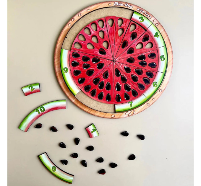 Деревянный пазл-сортер "Арбуз - 2" (ПСД171) PSD171
