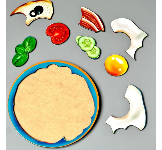 Деревянный пазл-сортер "Завтрак" (ПСД137) PSD137