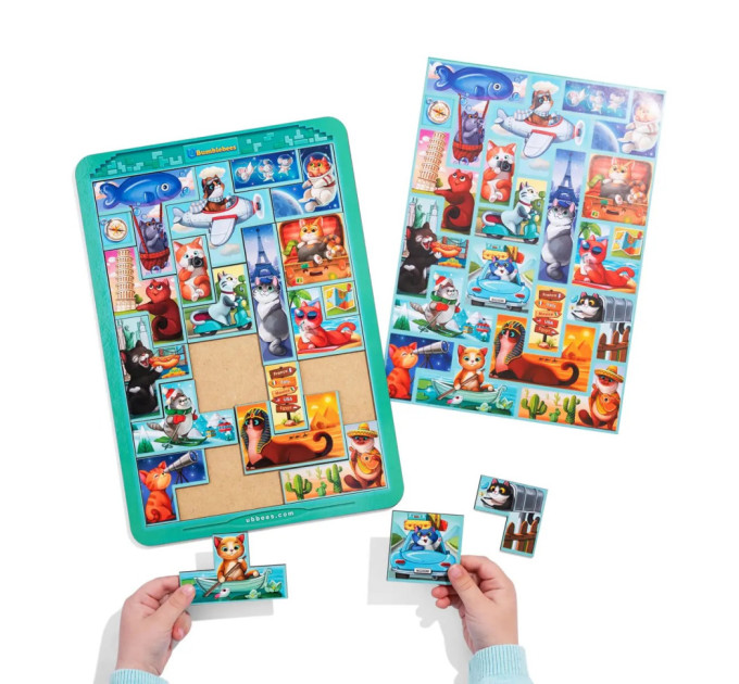 Дерев'яний сортер "Тетріс великий - Котики" (ПСД125) PSD125