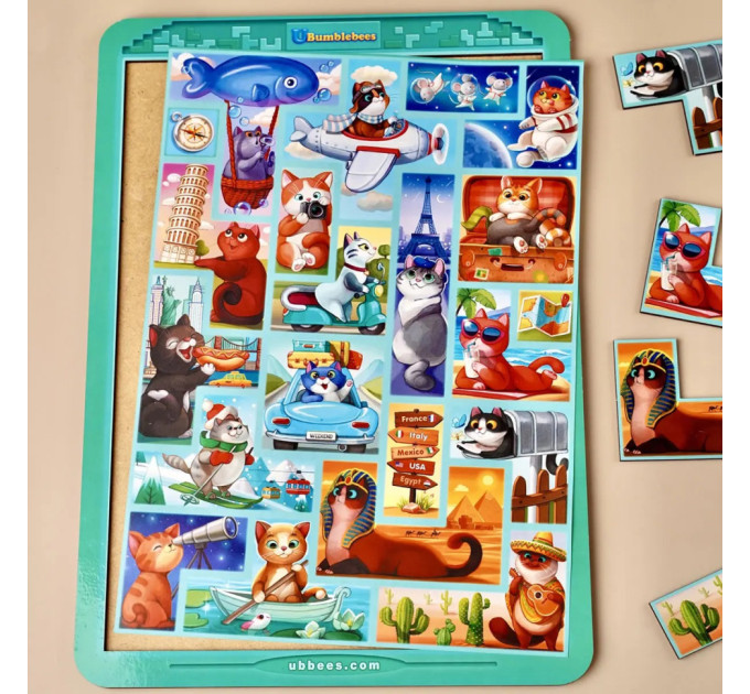 Дерев'яний сортер "Тетріс великий - Котики" (ПСД125) PSD125