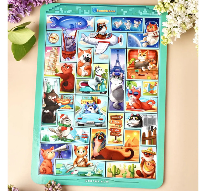 Дерев'яний сортер "Тетріс великий - Котики" (ПСД125) PSD125