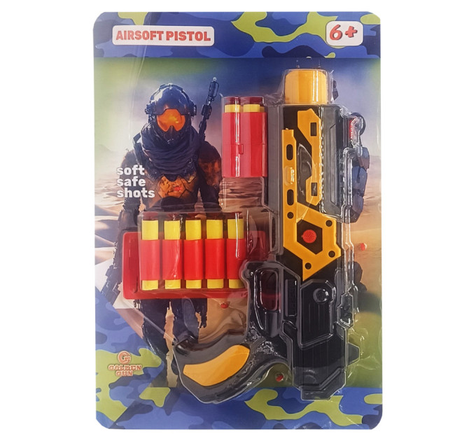 Детский игрушечный пистолет «М 65» 932GG(Yellow) стреляет мягкими поролоновыми пулями