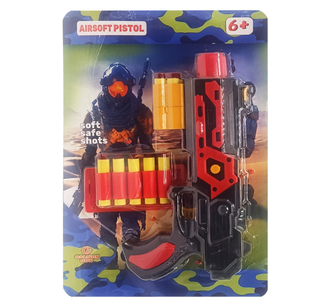 Детский игрушечный пистолет «М 65» 932GG(Red) стреляет мягкими поролоновыми пулями