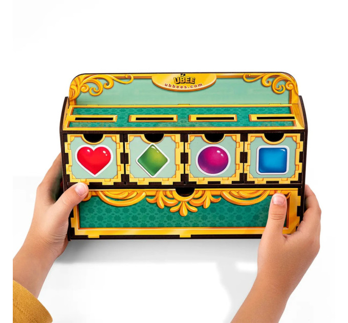 Деревянная настольная игра "Фигуры" Ubumblebees (ПСД072) PSD072 сортер-комодик