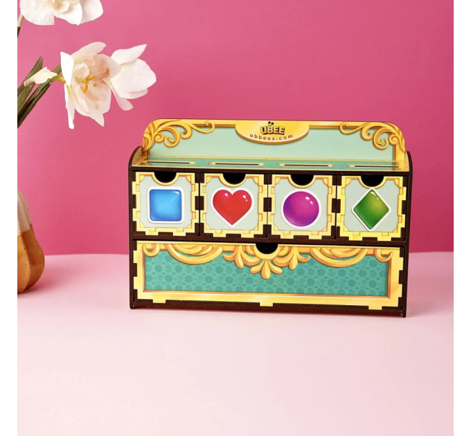 Деревянная настольная игра "Фигуры" Ubumblebees (ПСД072) PSD072 сортер-комодик