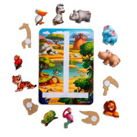 Деревянная настольная игра "Повтори по схеме - Африка" Ubumblebees (ПСД178) PSD178 на липучках