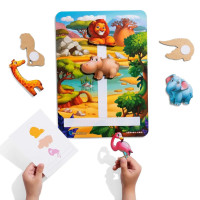 Деревянная настольная игра "Повтори по схеме - Африка" Ubumblebees (ПСД178) PSD178 на липучках