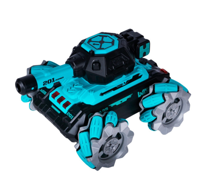 Танк на радиоуправлении KT907A(Turquoise) стреляет гелем, звук, свет