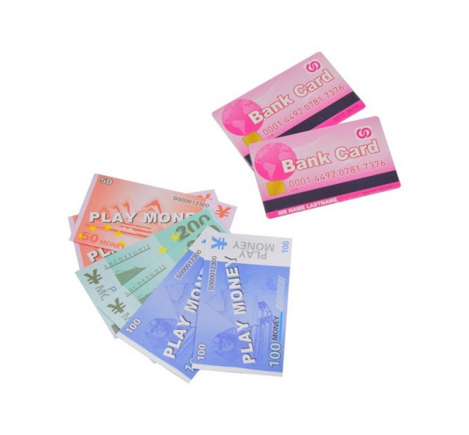 Детский кассовый аппарат SK25A, свет, звук, сканер, карточка, монеты и деньги