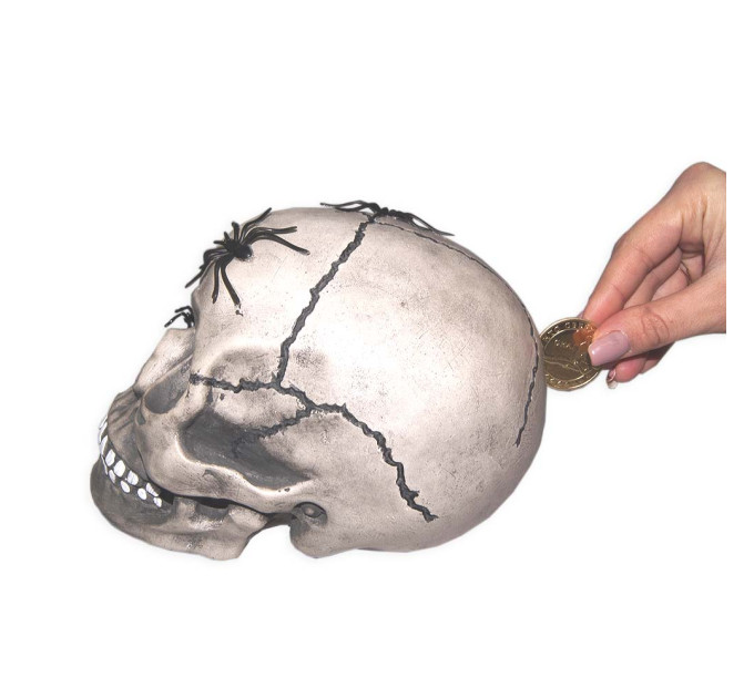 Череп скарбничка з павуками М 10603 (сірий)