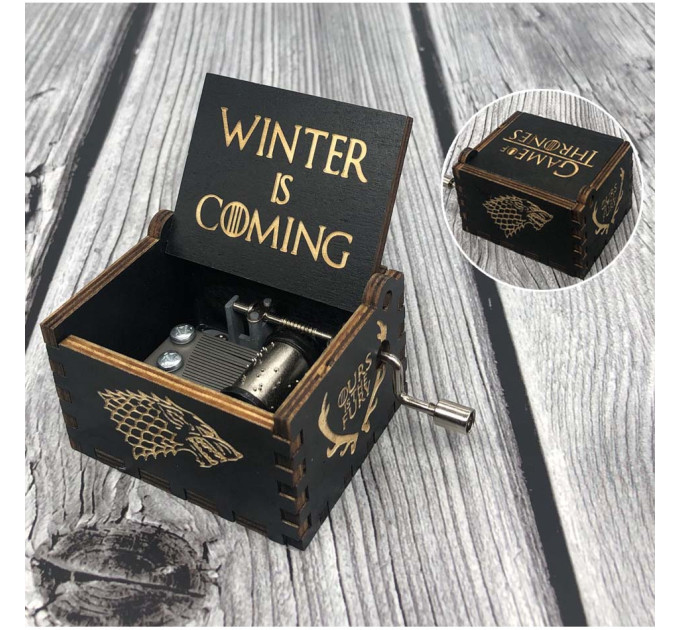 Музична скринька вінтажна Гра престолів (Winter Coming) чорна