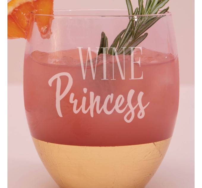 Келих "Wine Princess" рожевий із золотом, англійська