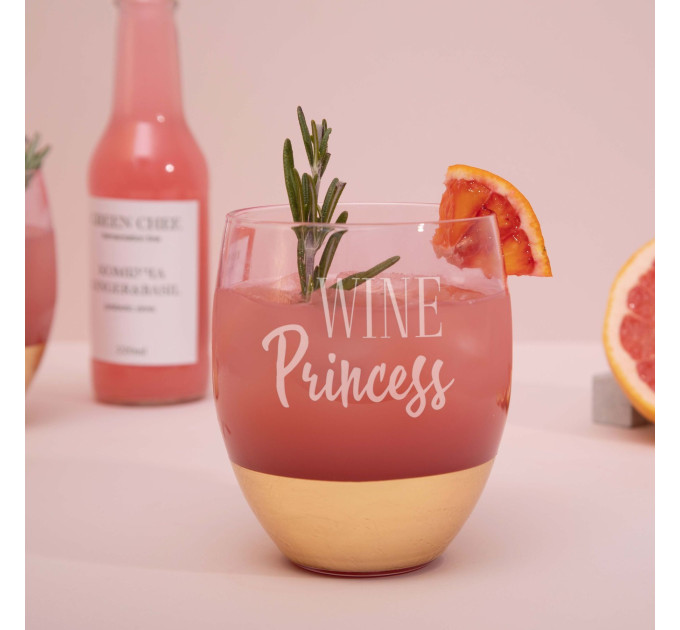 Келих "Wine Princess" рожевий із золотом, англійська