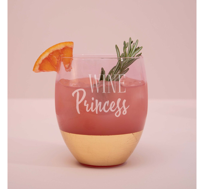 Келих "Wine Princess" рожевий із золотом, англійська