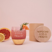 Бокал "Червоне то любов" розовый с золотом, украинская