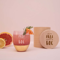 Бокал "Дій, як леді. Думай, як бос" розовый с золотом, украинская