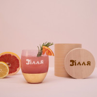 Бокал "Зілля" розовый с золотом, украинская