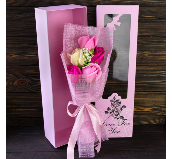 Букет роз из мыла Dear for you 12580 (розовый)