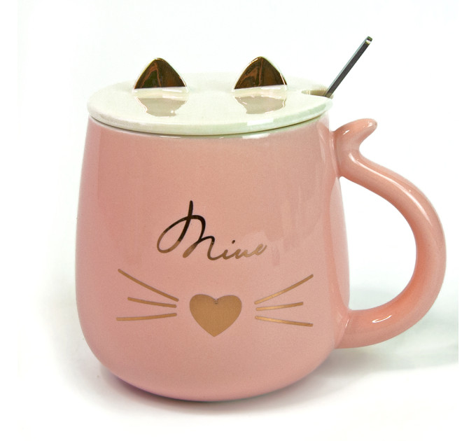 Чашка  Cat-Miue с крышкой и ложкой