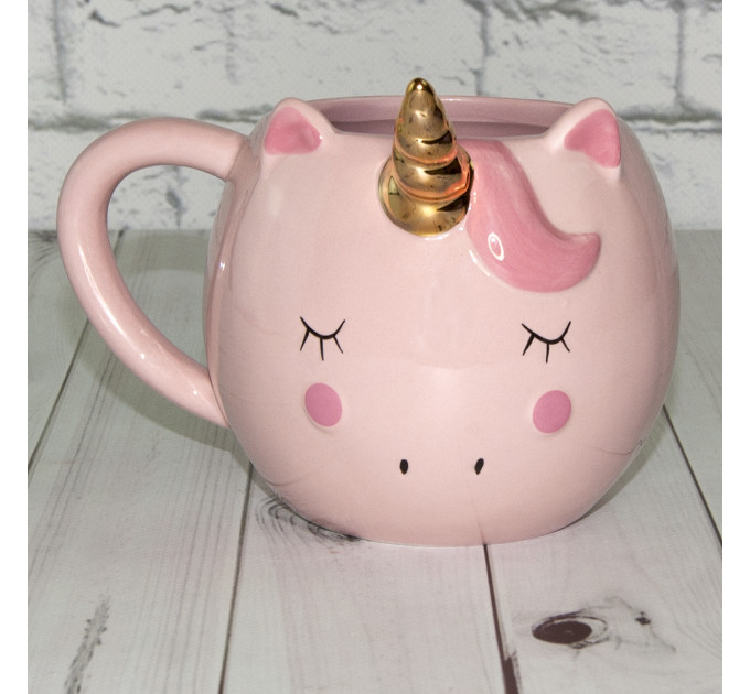 Чашка Единорог круглая (розовая)