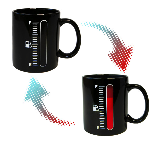 Чашка хамелеон TANK UP із термометром (чорна)